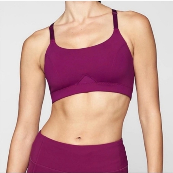 Athleta All in Bra Sculptek fuschia pink medium support sports bra XS - Picture 1 of 7